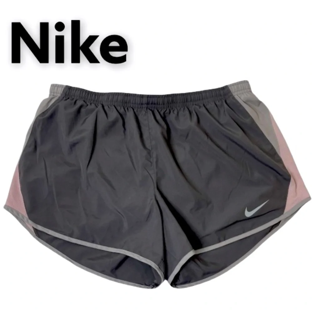 Nike Athletic Shorts Grey Pink White Mauve Sports Gym Running Shorts Size Large
